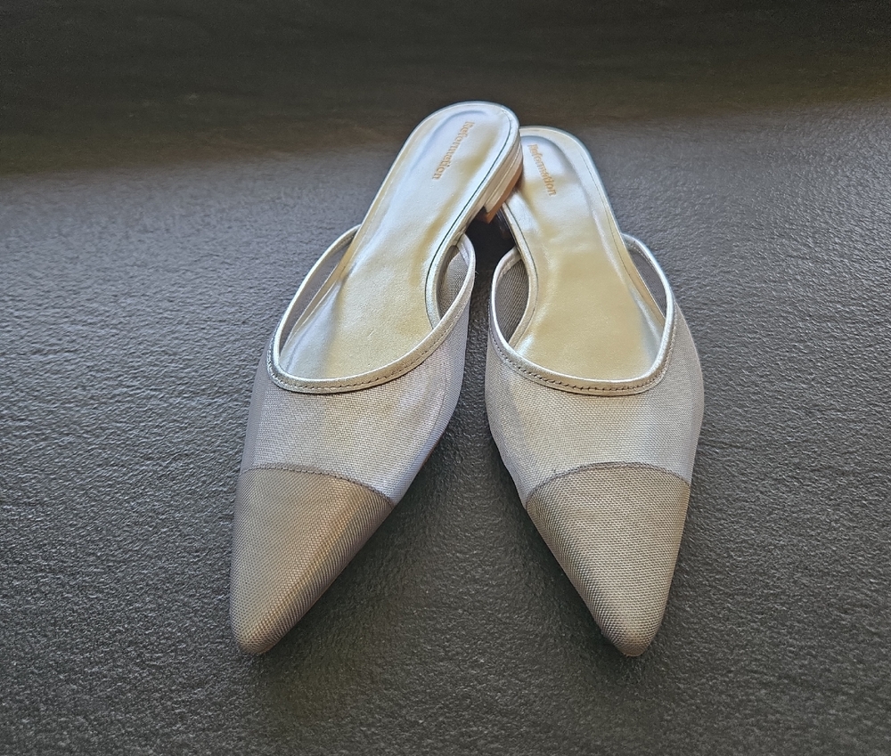 Silver Slip-On Mules with Minimalist Design
